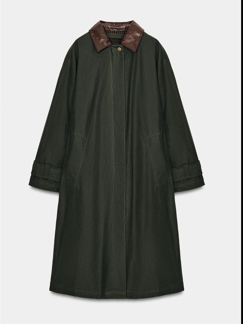 Zara Brand new Size M
Dark Green Trench Coat with Brown Collar